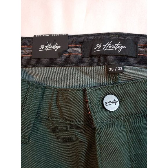 34 Heritage Green Cool Max Courage Jeans Mid rise Straight NEW size 36 x 32 - Picture 3 of 14